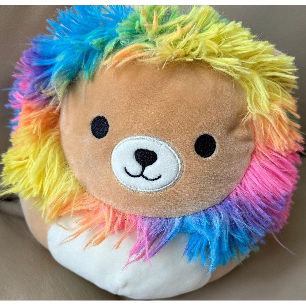 Squishmallows Leonard the Lion 8" Plush with Rainbow Mane